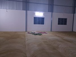 Interior of factory building showing open floor space ready for machinery installation